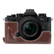 For Nikon ZFC Glossy PU Leather Camera Half Case Base(Coffee) - Half Case by PMC TechLife | Online Shopping South Africa | PMC TechLife | Buy Now Pay Later Mobicred