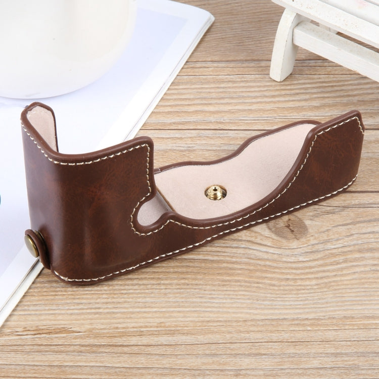 For Nikon ZFC Glossy PU Leather Camera Half Case Base(Coffee)