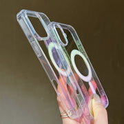 For iPhone 16 Pro Max Gradient Color MagSafe Airbag Full Coverage Phone Case(Rainbow)