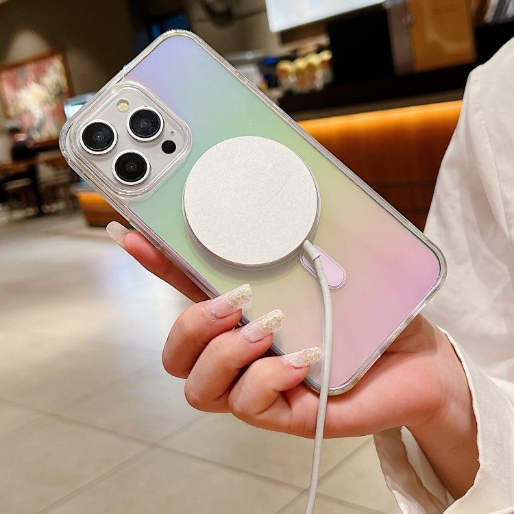 For iPhone 16 Pro Gradient Color MagSafe Airbag Full Coverage Phone Case(Rainbow)