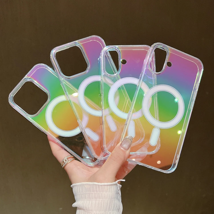 For iPhone 16 Plus Gradient Color MagSafe Airbag Full Coverage Phone Case(Rainbow)