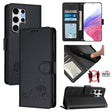 For Samsung Galaxy S25 Ultra 5G Cat Rat Embossed RFID Leather Phone Case with Lanyard(Black) - Galaxy S25 Ultra 5G Cases by PMC TechLife | Online Shopping South Africa | PMC TechLife | Buy Now Pay Later Mobicred