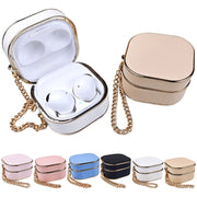 For Samsung Galaxy Buds2 / 2 Pro / Pro Litchi Texture Earbuds Box Leather Protective Case with Metal Bracelet(Pink)