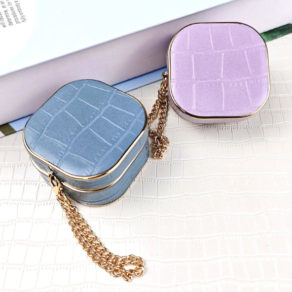 For Samsung Galaxy Buds2 / 2 Pro Crocodile Texture Earbuds Box Leather Protective Case with Metal Bracelet(Purple)