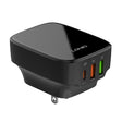 LDNIO Q334 32W Type-C + Dual USB Port Charger with 1m 8 Pin Data Cable, Plug Type:US Plug(Black) - USB Charger by LDNIO | Online Shopping South Africa | PMC TechLife | Buy Now Pay Later Mobicred