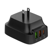 LDNIO Q334 32W Type-C + Dual USB Port Charger with 1m 8 Pin Data Cable, Plug Type:US Plug(Black)