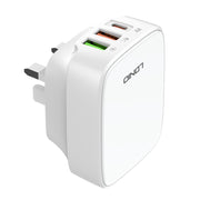 LDNIO Q334 32W Type-C + Dual USB Port Charger with 1m USB-C / Type-C Data Cable, Plug Type:UK Plug(White)