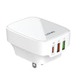 LDNIO Q334 32W Type-C + Dual USB Port Charger with 1m USB-C / Type-C to USB-C / Type-C Data Cable, Plug Type:US Plug(White) - free shipping - PMC TechLife - Order now!