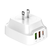 LDNIO Q334 32W Type-C + Dual USB Port Charger with 1m USB-C / Type-C to USB-C / Type-C Data Cable, Plug Type:US Plug(White)