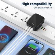 LDNIO Q334 32W Type-C + Dual USB Port Charger with 1m USB-C / Type-C to USB-C / Type-C Data Cable, Plug Type:US Plug(White)