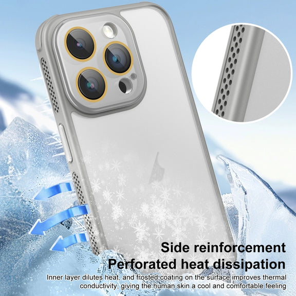 For iPhone 16 Pro Max Side Cooling Skin Feel Frosted Phone Case(Black)
