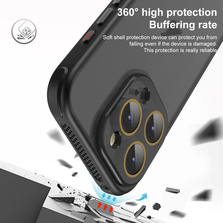 For iPhone 16 Pro Max Side Cooling Skin Feel Frosted Phone Case(Black)
