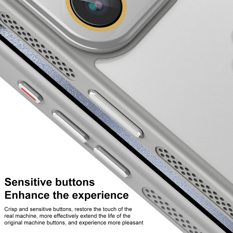 For iPhone 16 Side Cooling Skin Feel Frosted Phone Case(Sky Blue)