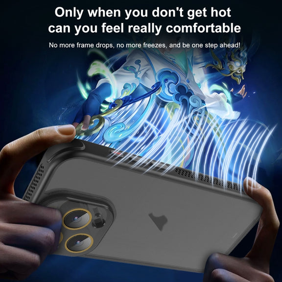 For iPhone 16 Pro Max Side Cooling Skin Feel Frosted Phone Case(Black)