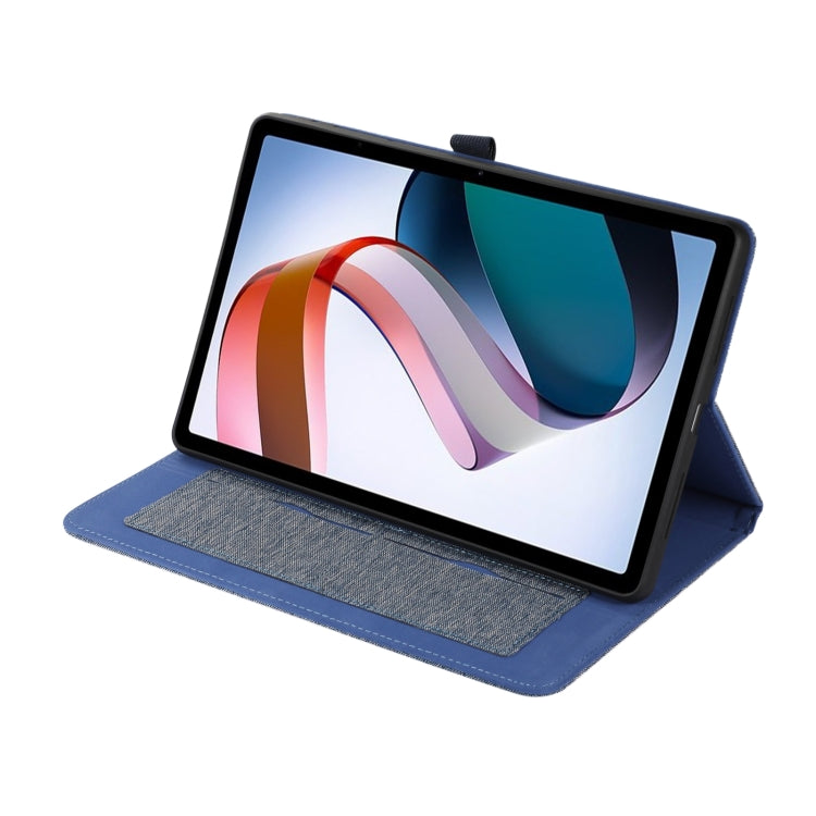 For OnePlus Pad Pro 12.1 Fabric Texture Horizontal Flip Leather Tablet Case(Blue)