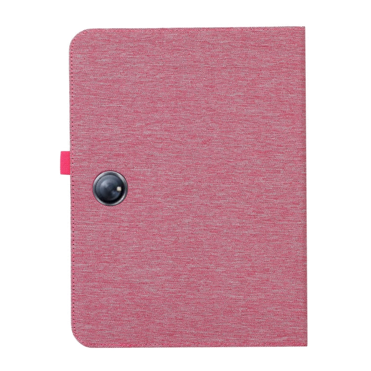 For OnePlus Pad Pro 12.1 Fabric Leather Tablet Case(Rose Red)