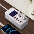 A8B 50W 8 Ports USB Smart Charging Station with Digital Display, Plug:UK Plug - Multifunction Charger by PMC TechLife | Online Shopping South Africa | PMC TechLife | Buy Now Pay Later Mobicred
