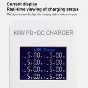 A8B 50W 8 Ports USB Smart Charging Station with Digital Display, Plug:EU Plug