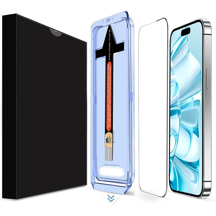 For iPhone 16 LK Easy Install HD Tempered Glass Film(Black)