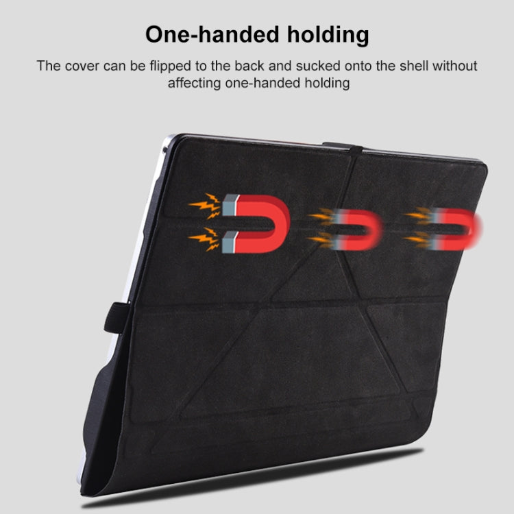 For Microsoft Surface Book 3 / 2 / 1 13.5 inch Deformation Single Screen Leather Laptop Case(Black)