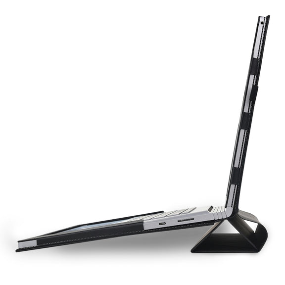 For Microsoft Surface Book 3 / 2 / 1 15 inch Deformation All-inclusive Leather Laptop Case(Black)