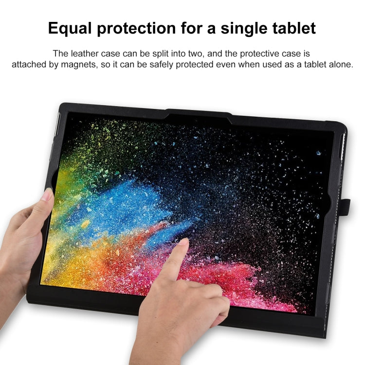 For Microsoft Surface Book 3 / 2 / 1 15 inch Deformation All-inclusive Leather Laptop Case(Black)