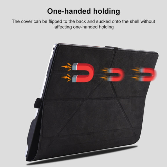 For Microsoft Surface Book 13.5 inch i7 Deformation All-inclusive Leather Laptop Case(Black)