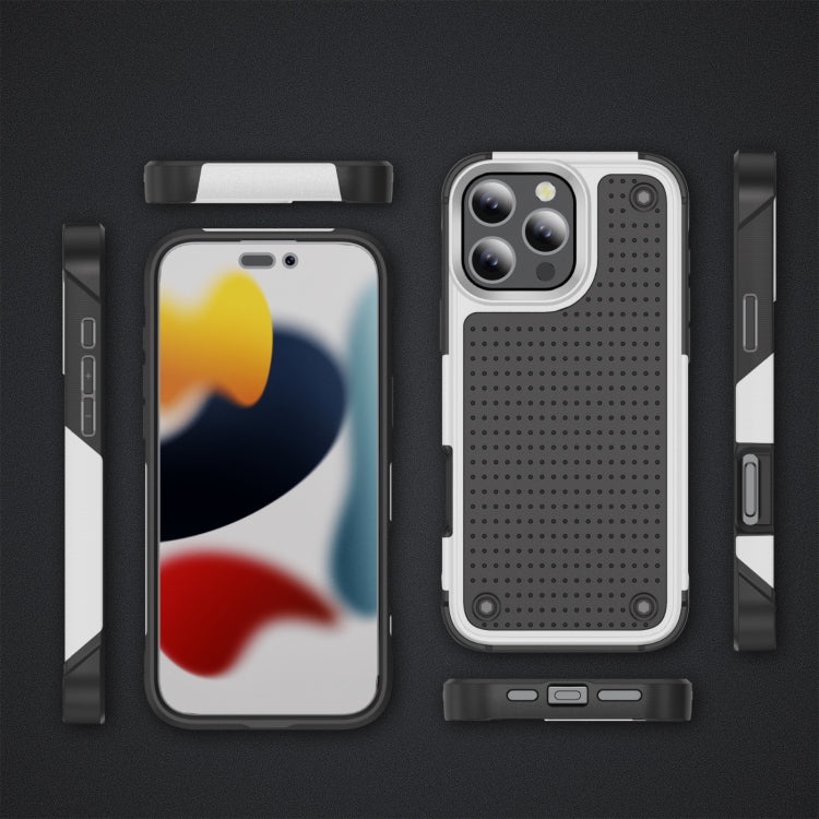For iPhone 16 Pro Max PC + TPU Shockproof Protective Phone Case(White+Black)