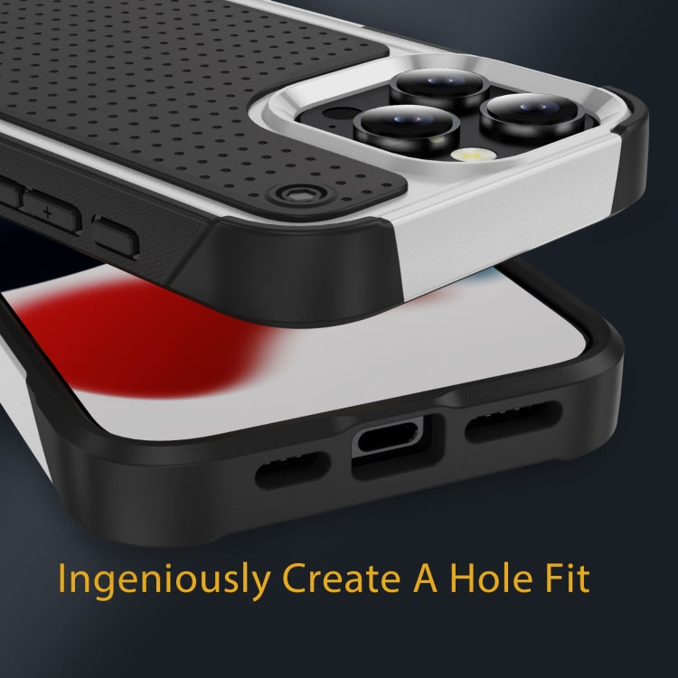 For iPhone 16 Pro Max PC + TPU Shockproof Protective Phone Case(White+Black)