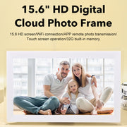 15.6 inch IPS Screen Digital Cloud Photo Frame Wall Mounted LED Advertising Machine, Plug Type:EU Plug(White)
