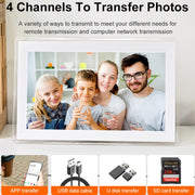 15.6 inch IPS Screen Digital Cloud Photo Frame Wall Mounted LED Advertising Machine, Plug Type:EU Plug(White)