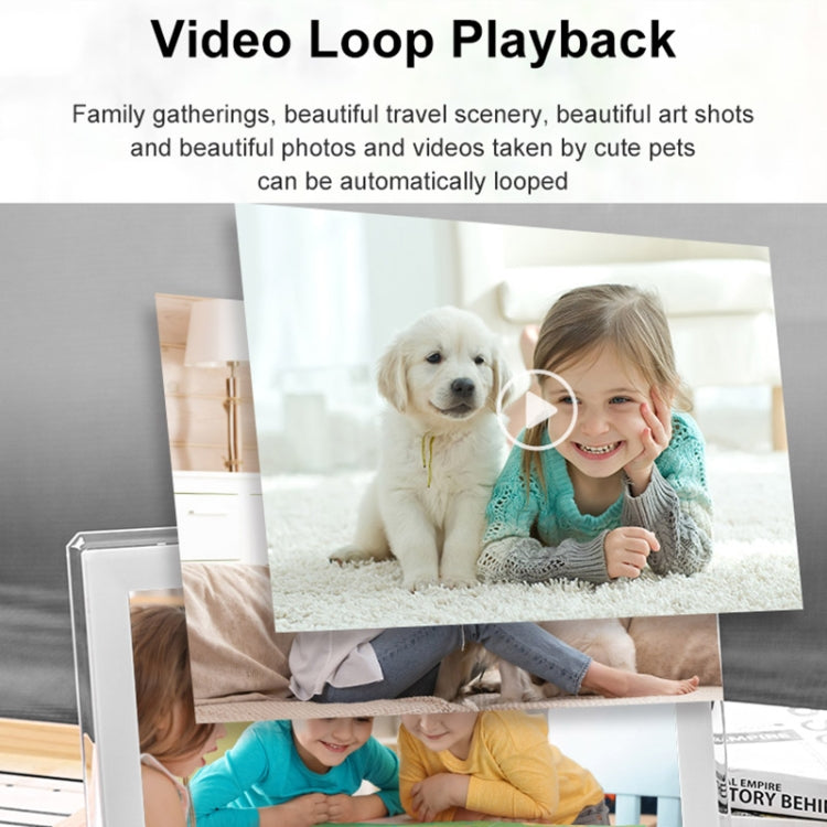 15.6 inch IPS Screen Digital Cloud Photo Frame Wall Mounted LED Advertising Machine, Plug Type:EU Plug(White)