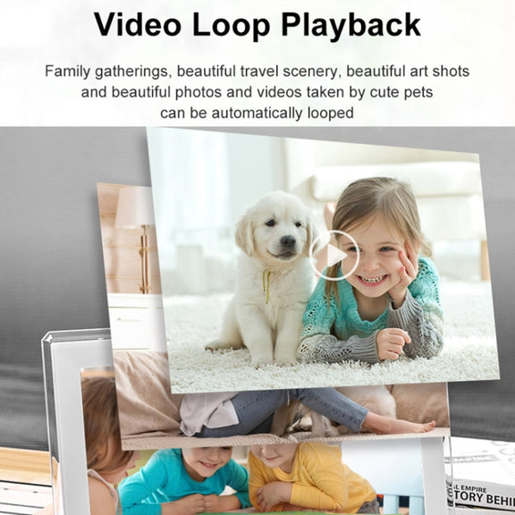 15.6 inch IPS Screen Digital Cloud Photo Frame Wall Mounted LED Advertising Machine, Plug Type:EU Plug(White)