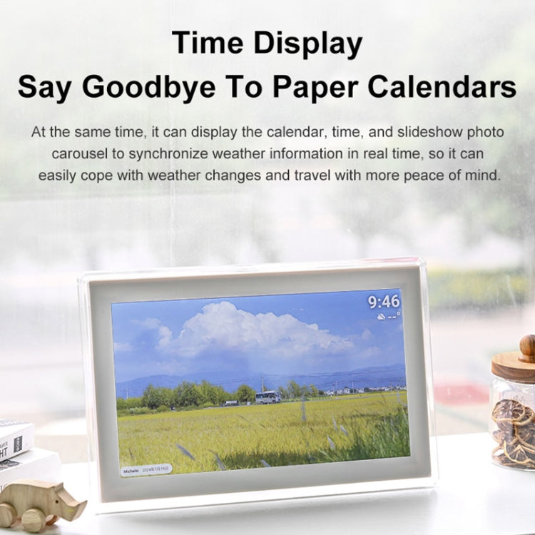 15.6 inch IPS Screen Digital Cloud Photo Frame Wall Mounted LED Advertising Machine, Plug Type:EU Plug(White)