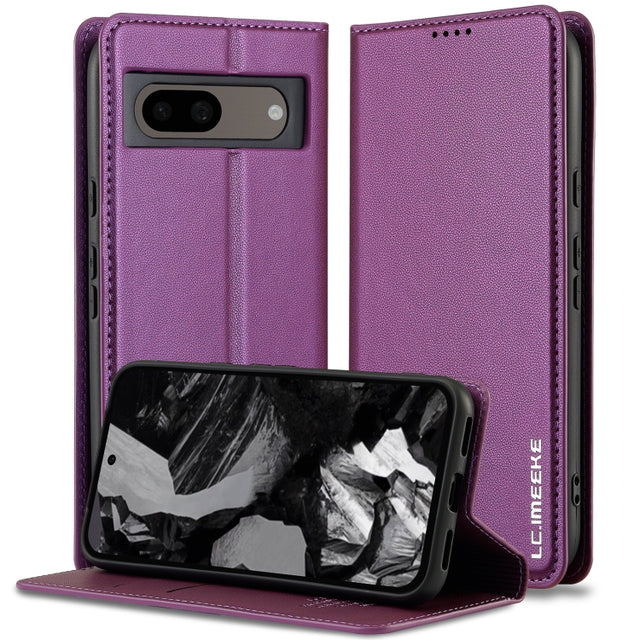For Google Pixel 7A LC.IMEEKE L1 Series Frosted Fine Texture PU Phone Case(Purple)