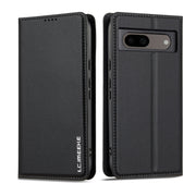 For Google Pixel 8A LC.IMEEKE L1 Series Frosted Fine Texture PU Phone Case(Black)