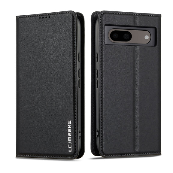 For Google Pixel 8A LC.IMEEKE L1 Series Frosted Fine Texture PU Phone Case(Black)