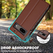 For Google Pixel 8A LC.IMEEKE L1 Series Frosted Fine Texture PU Phone Case(Brown)