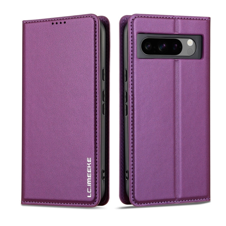 For Google Pixel 8 Pro LC.IMEEKE L1 Series Frosted Fine Texture PU Phone Case(Purple)