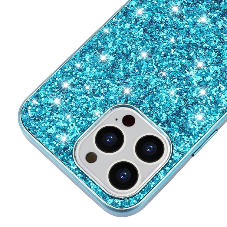 For iPhone 16 Pro Max Glitter Powder Shockproof TPU Phone Case(Silver)