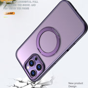For iPhone 16 Pro Wing Series MagSafe Magnetic Ring Holder Phone Case(Dark Purple)