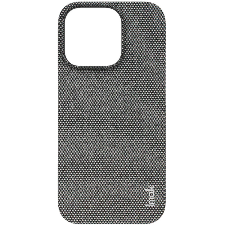 For iPhone 16 Pro Max imak Ruiyi Series Cloth Texture PU + PC Phone Case(Dark Grey)