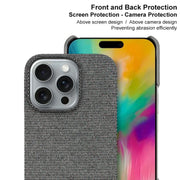 For iPhone 16 Pro Max imak Ruiyi Series Cloth Texture PU + PC Phone Case(Dark Grey)