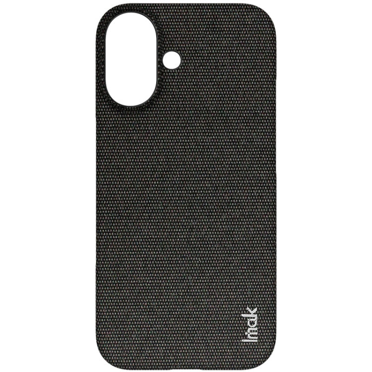 For iPhone 16 imak Ruiyi Series Cloth Texture PU + PC Phone Case(Black)