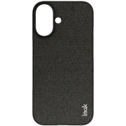 For iPhone 16 imak Ruiyi Series Cloth Texture PU + PC Phone Case(Black)
