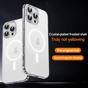 For iPhone 16 Pro SULADA Crystal Sand Series Electroplating Frosted MagSafe Magnetic Phone Case(Transparent)