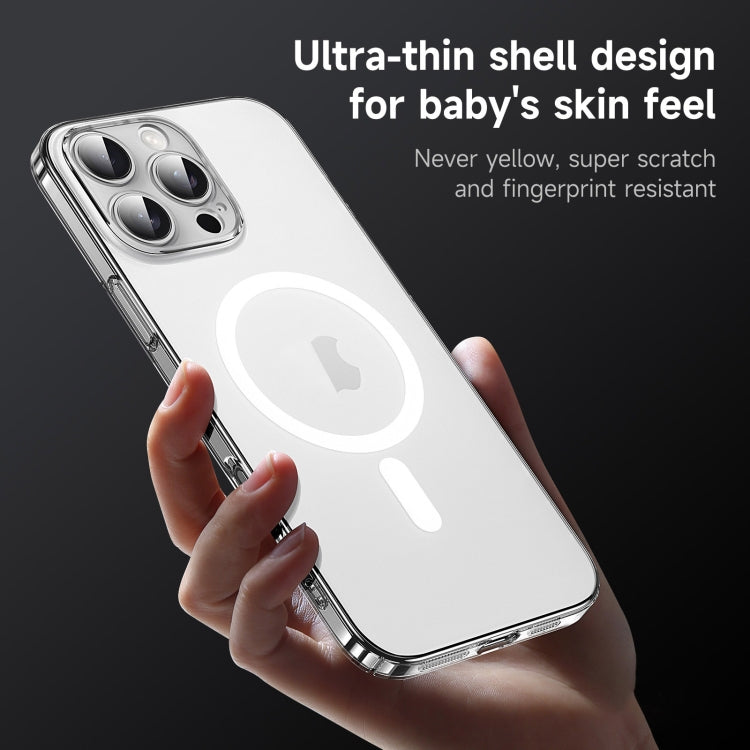 For iPhone 16 Plus SULADA Crystal Sand Series Electroplating Frosted MagSafe Magnetic Phone Case(Transparent)