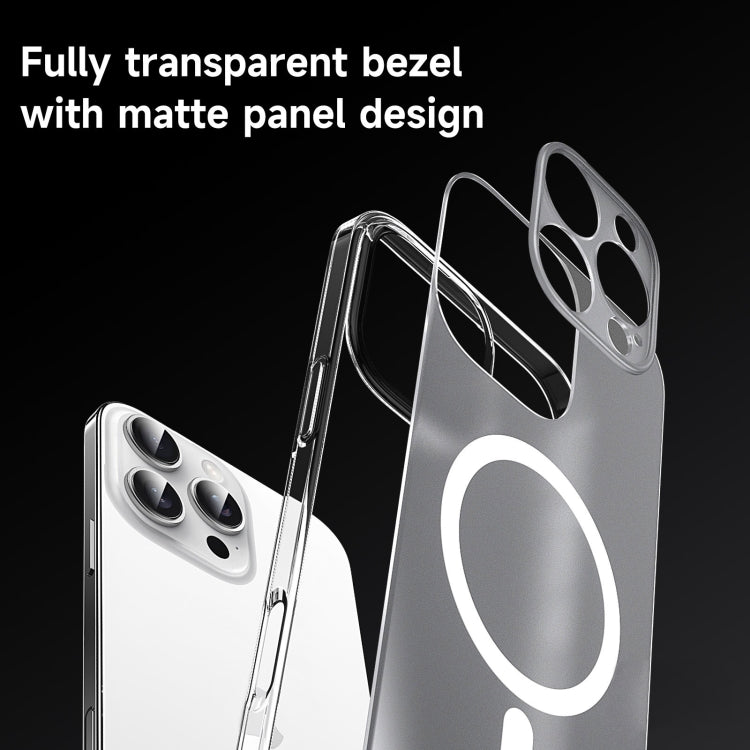 For iPhone 16 Plus SULADA Crystal Sand Series Electroplating Frosted MagSafe Magnetic Phone Case(Transparent)