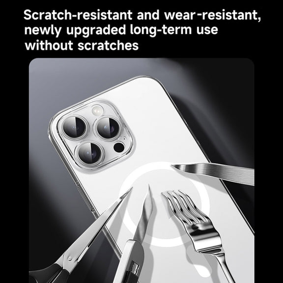 For iPhone 16 Pro SULADA Crystal Sand Series Electroplating Frosted MagSafe Magnetic Phone Case(Transparent)