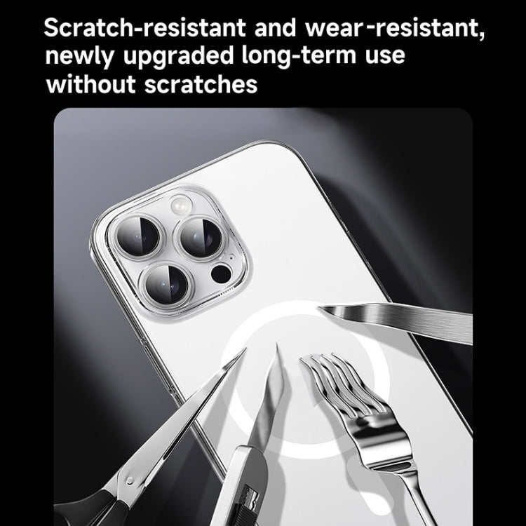 For iPhone 16 Pro SULADA Crystal Sand Series Electroplating Frosted MagSafe Magnetic Phone Case(Transparent)